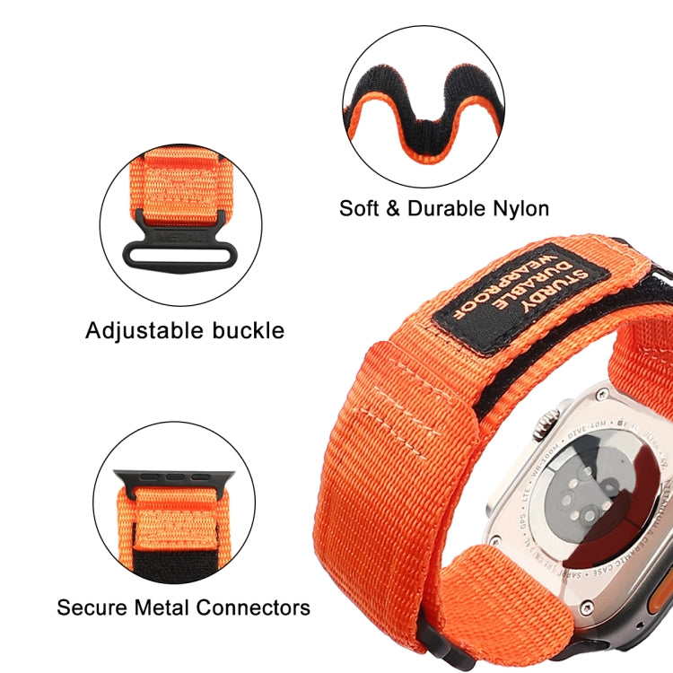 For Apple Watch Series 9 41mm AW Nylon Two-Section Watch Band(Orange) - Watch Bands by PMC TechLife | Online Shopping South Africa | PMC TechLife