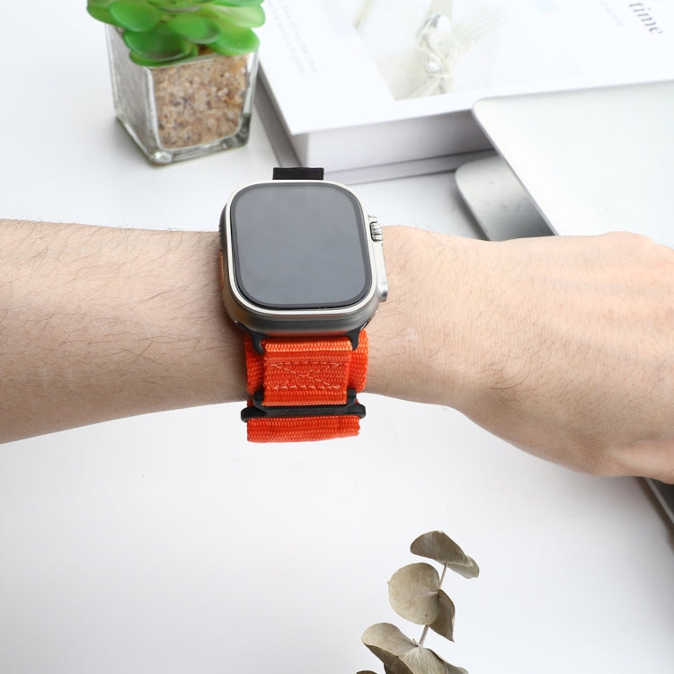 For Apple Watch Series 9 41mm AW Nylon Two-Section Watch Band(Orange) - Watch Bands by PMC TechLife | Online Shopping South Africa | PMC TechLife