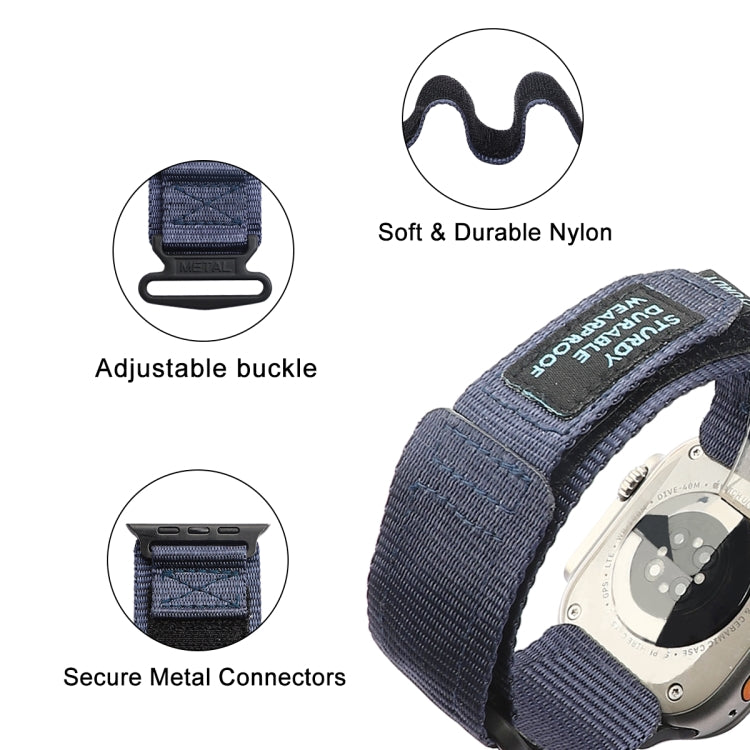For Apple Watch SE 2023 44mm AW Nylon Two-Section Watch Band(Blue) - Watch Bands by PMC TechLife | Online Shopping South Africa | PMC TechLife