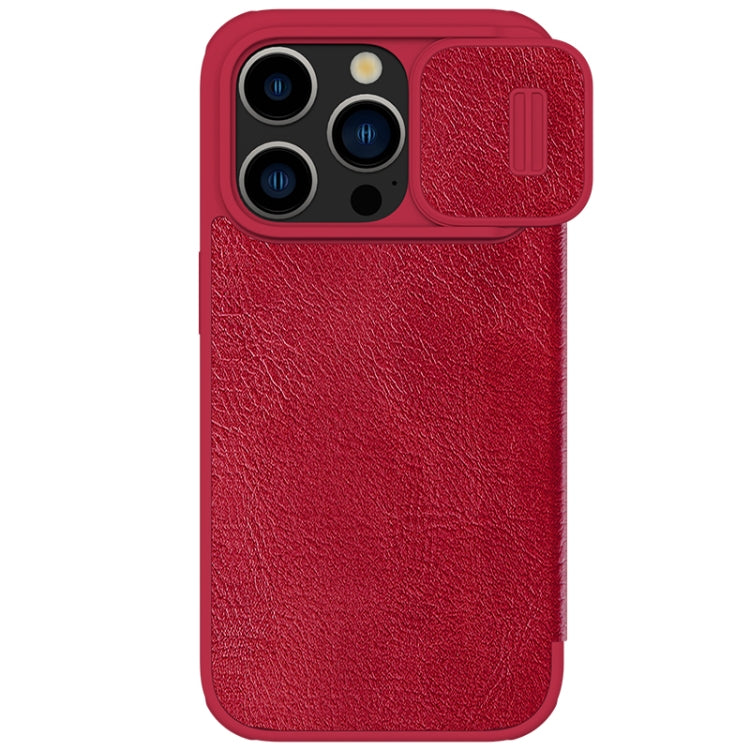 For iPhone 15 Pro Max NILLKIN QIN Series Pro Sliding Camera Cover Design Leather Phone Case(Red) - iPhone 15 Pro Max Cases by NILLKIN | Online Shopping South Africa | PMC Jewellery