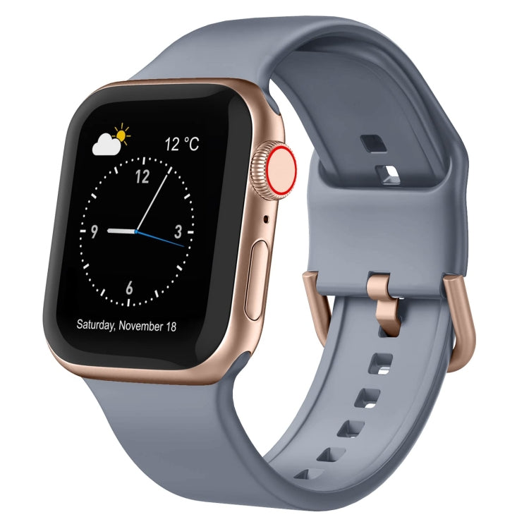 For Apple Watch Series 3 38mm Pin Buckle Silicone Watch Band(Blue Grey) - free shipping - PMC TechLife - Order now!