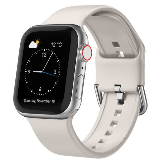 For Apple Watch Series 9 41mm Pin Buckle Silicone Watch Band(Starlight) - Watch Bands by PMC Jewellery | Online Shopping South Africa | PMC Jewellery