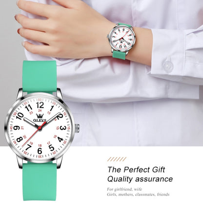 OLEVS 9953 Women Simple Silicone Strap Waterproof Quartz Watch(Green) - Silicone Strap Watches by OLEVS | Online Shopping South Africa | PMC Jewellery