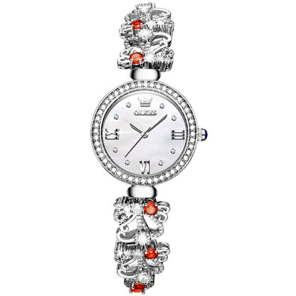 OLEVS 9958 Women Adjustable Drawstring Bracelet Quartz Watch(White + Silver) - Bracelet Watches by OLEVS | Online Shopping South Africa | PMC Jewellery