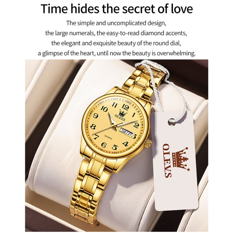 OLEVS 5567 Women Steel Strap Waterproof Quartz Watch(Gold) - Metal Strap Watches by OLEVS | Online Shopping South Africa | PMC Jewellery