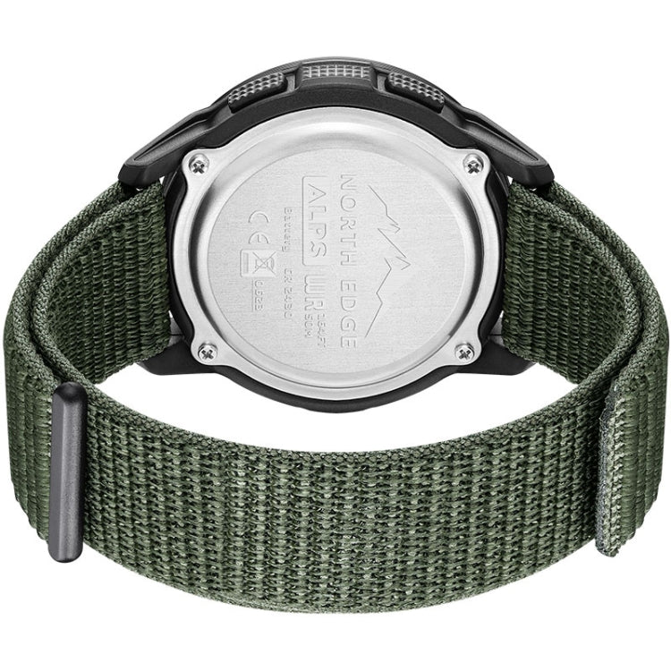 NORTH EDGE ALPS Outdoor Waterproof Men Carbon Fiber Digital Nylon Strap Smart Sports Watch(Army Green) - Sport Watches by NORTH EDGE | Online Shopping South Africa | PMC Jewellery | Buy Now Pay Later Mobicred