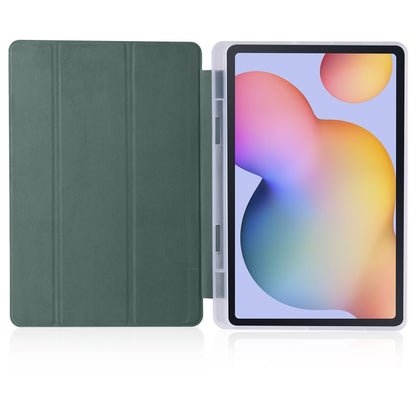 For Samsung Galaxy Tab S6 Lite P610 3-folding Horizontal Flip PU Leather + Shockproof TPU Case with Holder & Pen Slot(Pine Green) - Tab S6 Lite P610 / P615 by PMC Jewellery | Online Shopping South Africa | PMC Jewellery