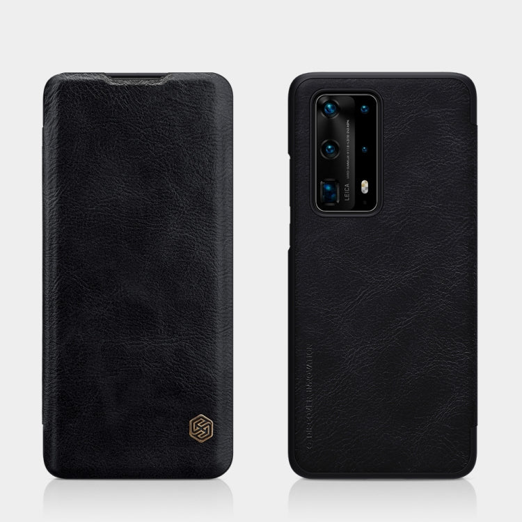 For Huawei P40 Pro Plus NILLKIN QIN Series Crazy Horse Texture Horizontal Flip Leather Case with Card Slot(Black) - Huawei Cases by NILLKIN | Online Shopping South Africa | PMC Jewellery