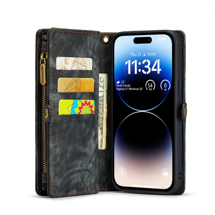 For iPhone 15 Pro CaseMe 008 Detachable Multifunctional Leather Phone Case(Black) - iPhone 15 Pro Cases by CaseMe | Online Shopping South Africa | PMC TechLife | Buy Now Pay Later Mobicred