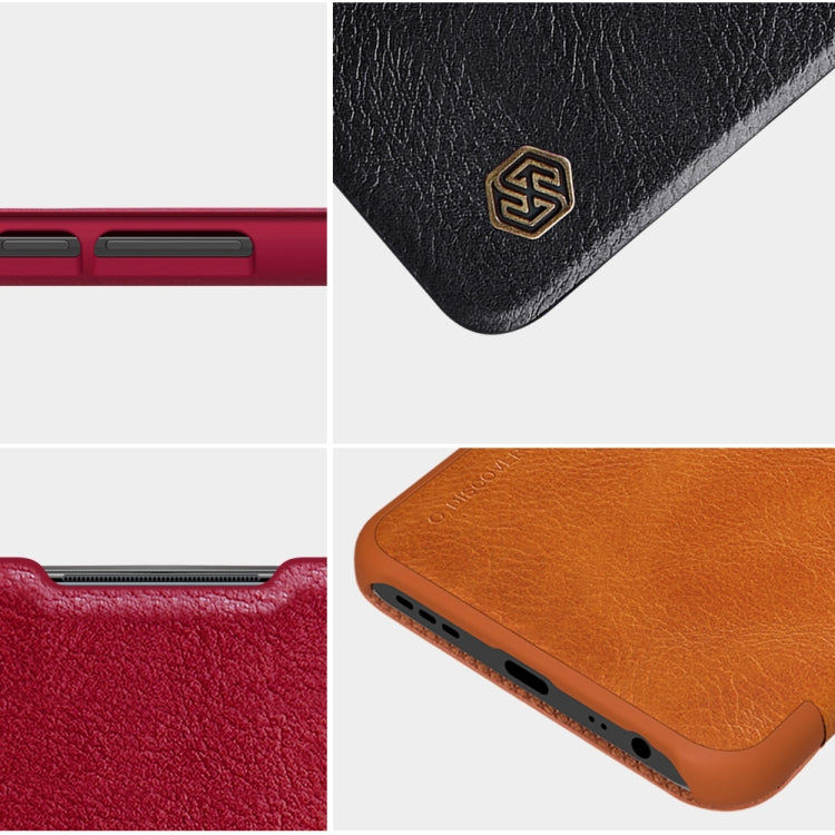 For Xiaomi Redmi 9 NILLKIN QIN Series Crazy Horse Texture Horizontal Flip Leather Case with Card Slot(Brown) - Xiaomi Cases by NILLKIN | Online Shopping South Africa | PMC Jewellery