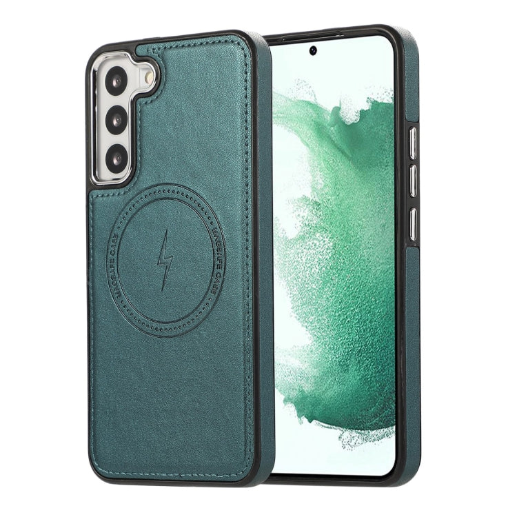 For Samsung Galaxy S23 5G Side Leather Magsafe Phone Case(Green) - Galaxy S23 5G Cases by PMC TechLife | Online Shopping South Africa | PMC TechLife