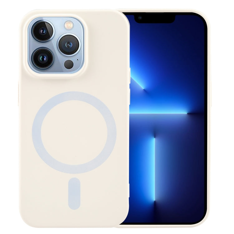 For iPhone 13 Pro Max MagSafe Liquid Silicone Phone Case(White) - iPhone 13 Pro Max Cases by PMC TechLife | Online Shopping South Africa | PMC TechLife | Buy Now Pay Later Mobicred