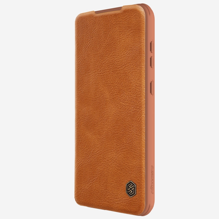 For Samsung Galaxy A55 NILLKIN QIN Series Pro Sliding Camera Cover Design Leather Phone Case(Brown) - Galaxy Phone Cases by NILLKIN | Online Shopping South Africa | PMC Jewellery