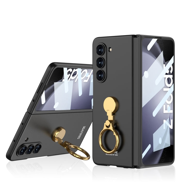 For Samsung Galaxy Z Fold5 GKK Ultra-thin Triaxial Ring Holder PC Phone Case(Black) - Galaxy Z Fold5 Cases by GKK | Online Shopping South Africa | PMC Jewellery