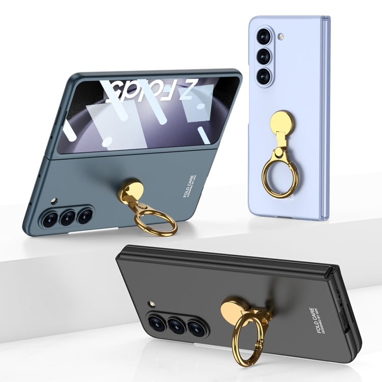 For Samsung Galaxy Z Fold5 GKK Ultra-thin Triaxial Ring Holder PC Phone Case(Grey) - Galaxy Z Fold5 Cases by GKK | Online Shopping South Africa | PMC TechLife | Buy Now Pay Later Mobicred