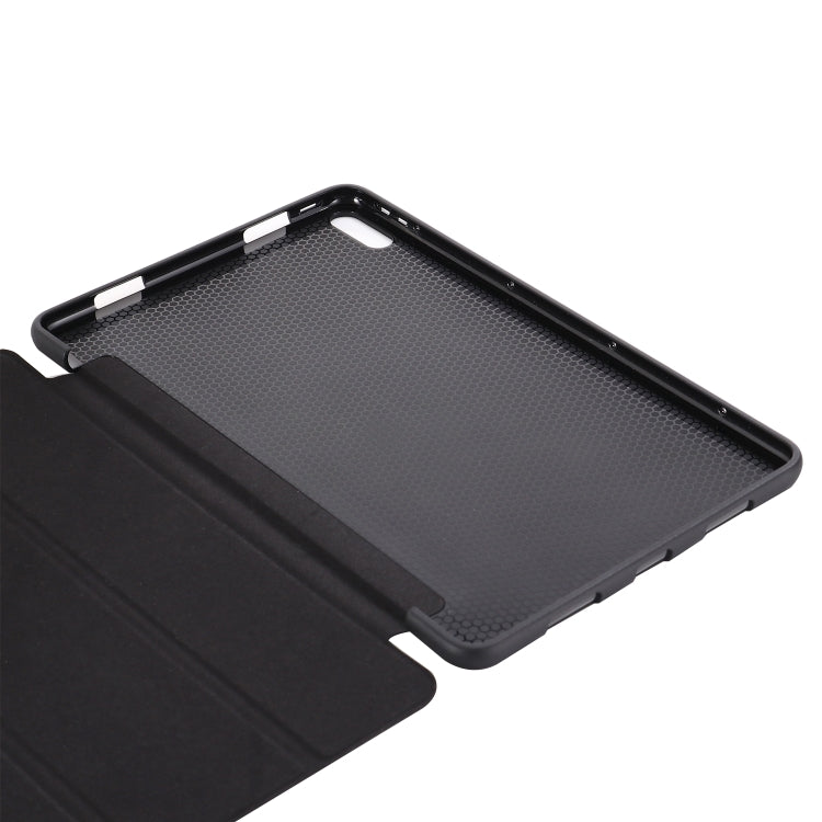 For Huawei Matepad 10.4 GEBEI Shockproof Horizontal Flip Leather Case with Three-folding Holder(Black) - Huawei by GEBEI | Online Shopping South Africa | PMC TechLife | Buy Now Pay Later Mobicred