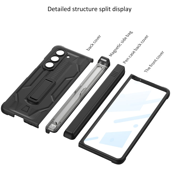 For Samsung Galaxy Z Fold5 GKK Integrated Folding Battle Shell PC Phone Case with Pen Box(Silver) - Galaxy Z Fold5 Cases by GKK | Online Shopping South Africa | PMC Jewellery