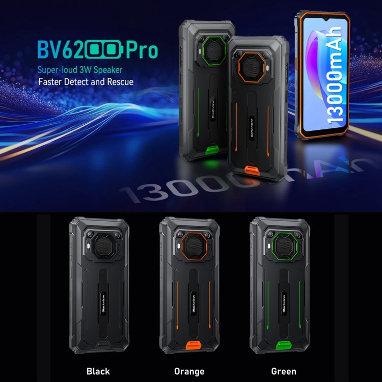 [HK Warehouse] Blackview BV6200 Pro, 4GB+128GB, IP68/IP69K/MIL-STD-810H, 6.56 inch Android 13 MediaTek Helio P35 Octa Core, Network: 4G, OTG(Orange) - Blackview by Blackview | Online Shopping South Africa | PMC Jewellery