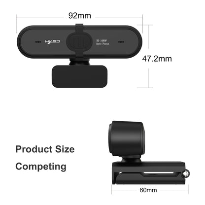 HXSJ S6 HD 1080P 95 Degree Wide-angle High-definition Computer Camera with Microphone(Black) - HD Camera by HXSJ | Online Shopping South Africa | PMC Jewellery | Buy Now Pay Later Mobicred