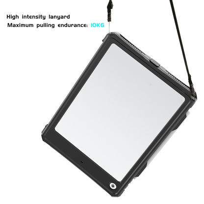 For iPad 10.2 RedPepper Shockproof Waterproof PC + TPU Protective Case with Lanyard & Pen Tray & Holder(Black) - iPad 10.2 Cases by RedPepper | Online Shopping South Africa | PMC Jewellery | Buy Now Pay Later Mobicred