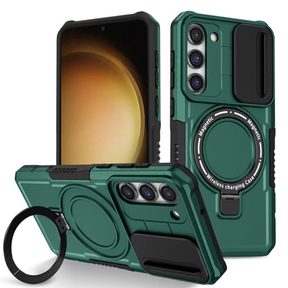 For Samsung Galaxy S23+ 5G Sliding Camshield Magsafe Holder TPU Hybrid PC Phone Case(Deep Green) - Galaxy S23+ 5G Cases by PMC Jewellery | Online Shopping South Africa | PMC Jewellery