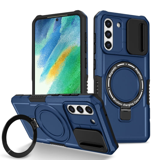 For Samsung Galaxy S21 FE 5G Sliding Camshield Magsafe Holder TPU Hybrid PC Phone Case(Royal Blue) - Galaxy Phone Cases by PMC Jewellery | Online Shopping South Africa | PMC Jewellery