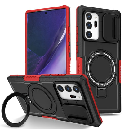 For Samsung Galaxy Note20 Ultra Sliding Camshield Magsafe Holder TPU Hybrid PC Phone Case(Black Red) - Galaxy Note20 Ultra Cases by PMC Jewellery | Online Shopping South Africa | PMC Jewellery