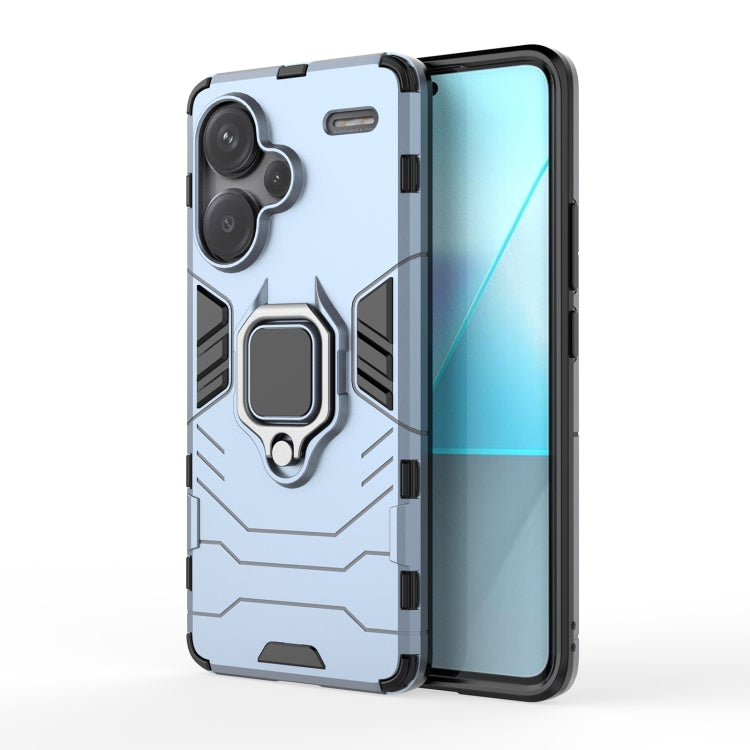 For Xiaomi Redmi Note 13 Pro+ Shockproof PC + TPU Holder Phone Case(Navy Blue) - free shipping - PMC TechLife - Order now!