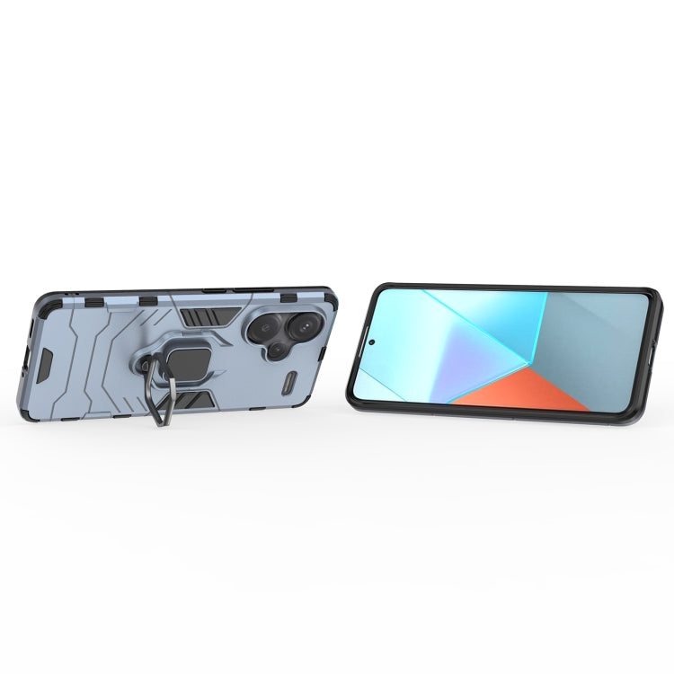 For Xiaomi Redmi Note 13 Pro+ Shockproof PC + TPU Holder Phone Case(Navy Blue) - free shipping - PMC TechLife - Order now!