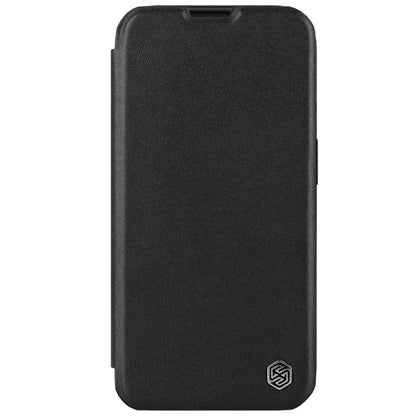 For iPhone 15 Pro Max NILLKIN QIN Series Pro Plain Leather Phone Case(Black) - iPhone 15 Pro Max Cases by NILLKIN | Online Shopping South Africa | PMC Jewellery