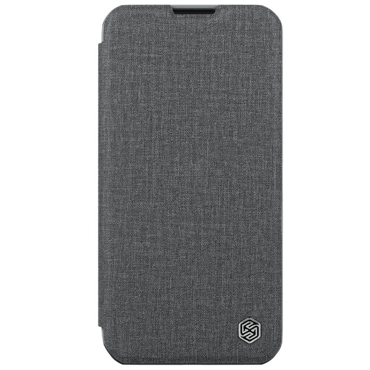 For iPhone 15 Pro Max NILLKIN QIN Series Pro Fabric Textured Leather Phone Case(Grey) - iPhone 15 Pro Max Cases by NILLKIN | Online Shopping South Africa | PMC Jewellery