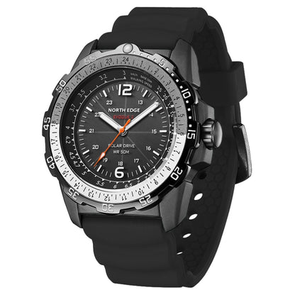 NORTH EDGE EVOQUE2 Outdoor Waterproof Solar Charging Sports Watch(Black) - Sport Watches by NORTH EDGE | Online Shopping South Africa | PMC Jewellery | Buy Now Pay Later Mobicred