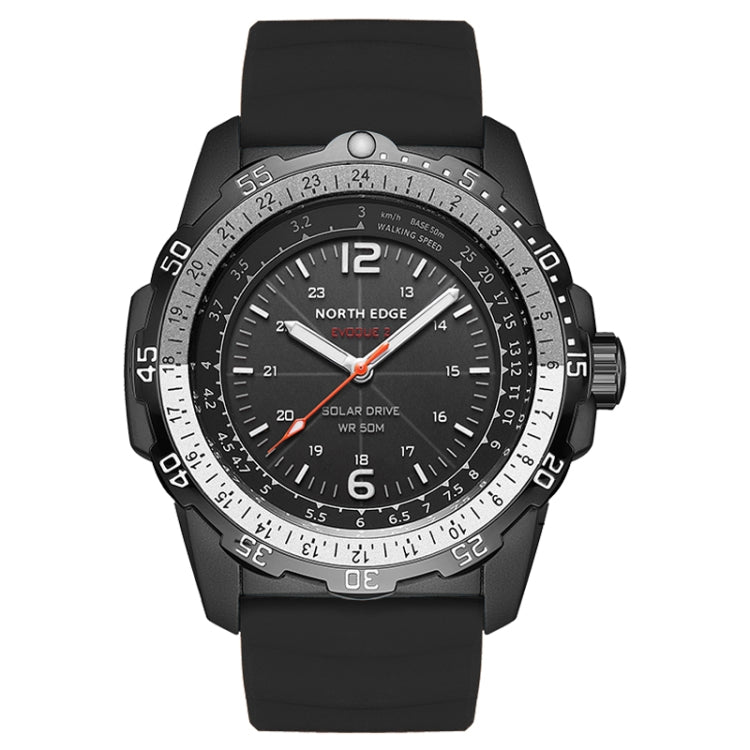 NORTH EDGE EVOQUE2 Outdoor Waterproof Solar Charging Sports Watch(Black) - Sport Watches by NORTH EDGE | Online Shopping South Africa | PMC Jewellery | Buy Now Pay Later Mobicred