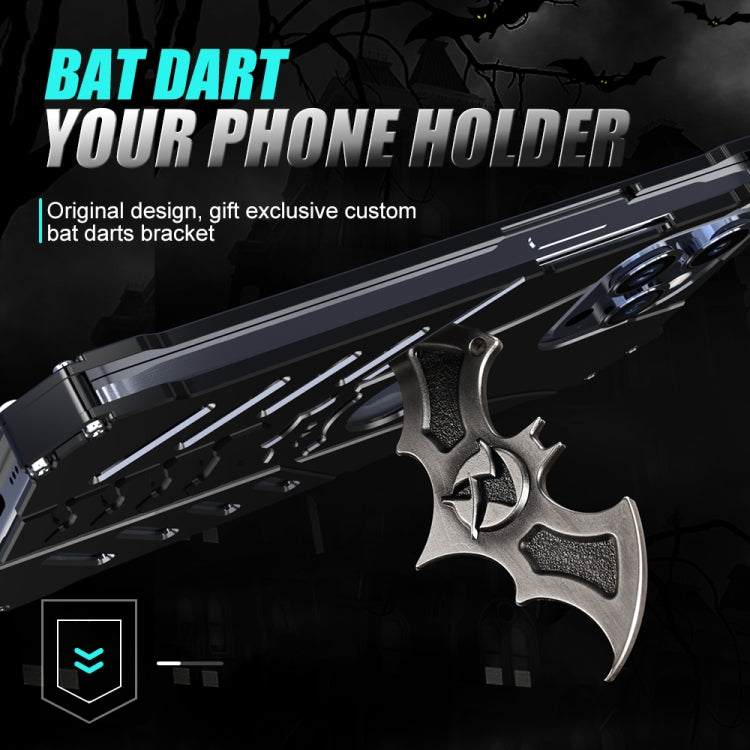 For iPhone 15 R-JUST Batman Hollow Metal Phone Protective Case(Black) - iPhone 15 Cases by R-JUST | Online Shopping South Africa | PMC TechLife | Buy Now Pay Later Mobicred