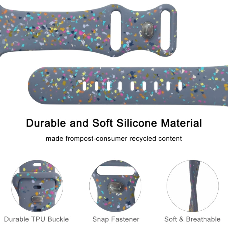 For Apple Watch Serie 8 41mm Floral Silicone Watch Band(Grey) - Watch Bands by PMC TechLife | Online Shopping South Africa | PMC TechLife