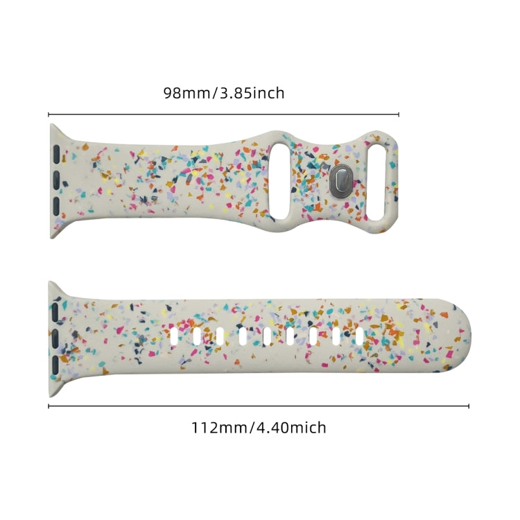 For Apple Watch Serie 8 41mm Floral Silicone Watch Band(Starlight) - Watch Bands by PMC TechLife | Online Shopping South Africa | PMC TechLife