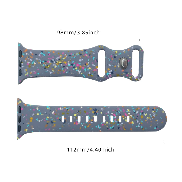 For Apple Watch Serie 4 44mm Floral Silicone Watch Band(Grey) - Watch Bands by PMC TechLife | Online Shopping South Africa | PMC TechLife