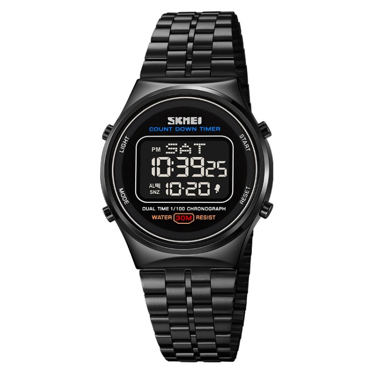 SKMEI 1882 Multifunctional Men 30M Waterproof Luminous Stainless Steel Digital Wrist Watch(Black) - Metal Strap Watches by SKMEI | Online Shopping South Africa | PMC Jewellery | Buy Now Pay Later Mobicred