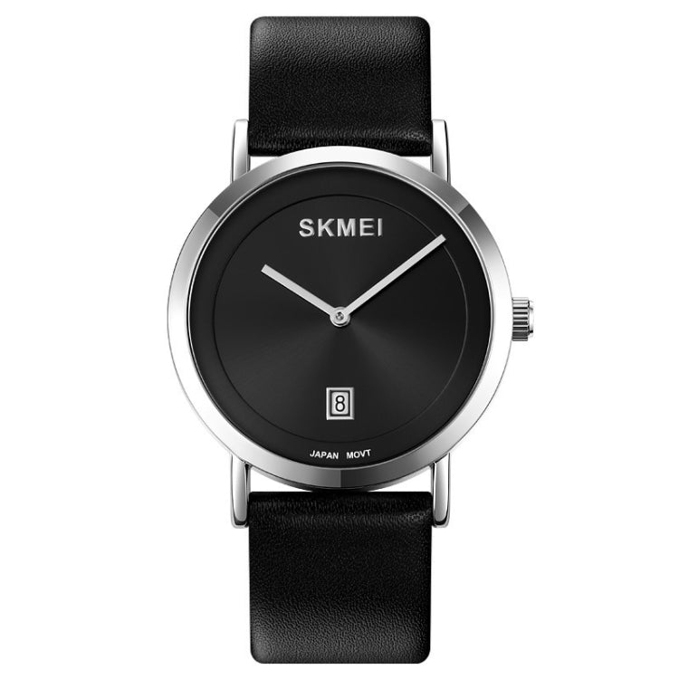 SKMEI 1907 Multifunctional Men 30M Waterproof Fashion Quartz Digital Wrist Watch(Silver) - Leather Strap Watches by SKMEI | Online Shopping South Africa | PMC Jewellery | Buy Now Pay Later Mobicred