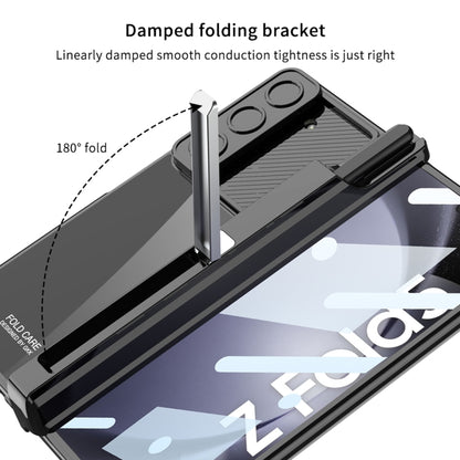 For Samsung Galaxy Z Fold5 5G GKK Integrated Push Lens Window Fold Hinge Phone Case with Pen Slots(Silver) - Galaxy Z Fold5 Cases by GKK | Online Shopping South Africa | PMC Jewellery | Buy Now Pay Later Mobicred