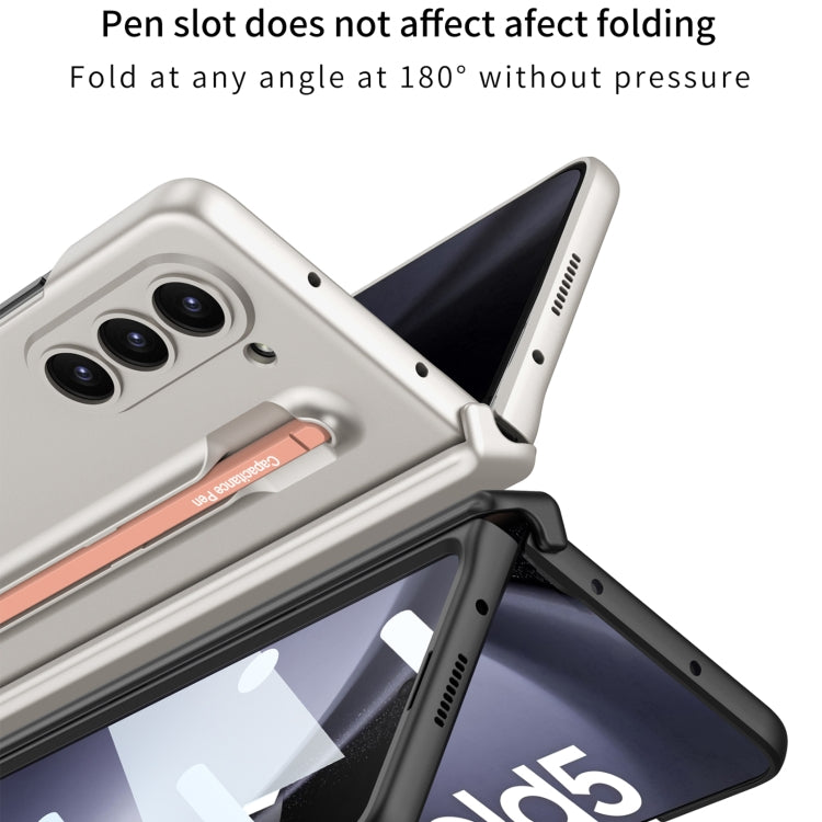 For Samsung Galaxy Z Fold5 5G GKK Integrated Fold Hinge Phone Case with Pen Slots, No Include Pen(Silver) - Galaxy Z Fold5 Cases by GKK | Online Shopping South Africa | PMC Jewellery | Buy Now Pay Later Mobicred