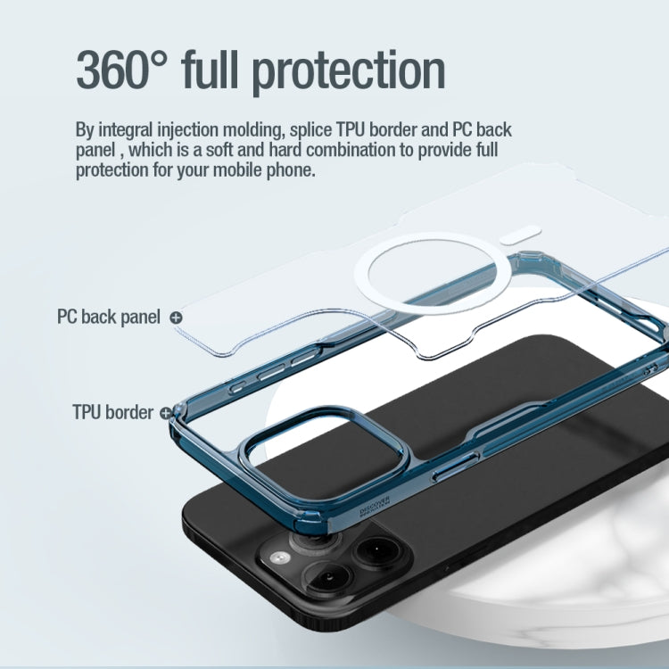 For iPhone 15 Pro Max NILLKIN Ultra Clear Magsafe PC + TPU Phone Case(Blue) - iPhone 15 Pro Max Cases by NILLKIN | Online Shopping South Africa | PMC Jewellery