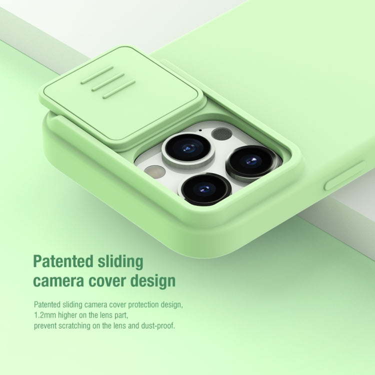 For iPhone 15 Pro Max NILLKIN CamShield Liquid Silicone Phone Case(Green) - iPhone 15 Pro Max Cases by NILLKIN | Online Shopping South Africa | PMC Jewellery | Buy Now Pay Later Mobicred