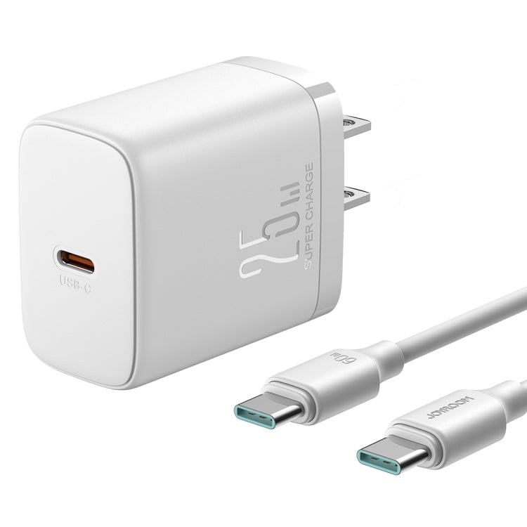 JOYROOM JR-TCF11 25W USB-C / Type-C Port Fast Charger with Cable Set, US Plug(White) - USB Charger by JOYROOM | Online Shopping South Africa | PMC Jewellery