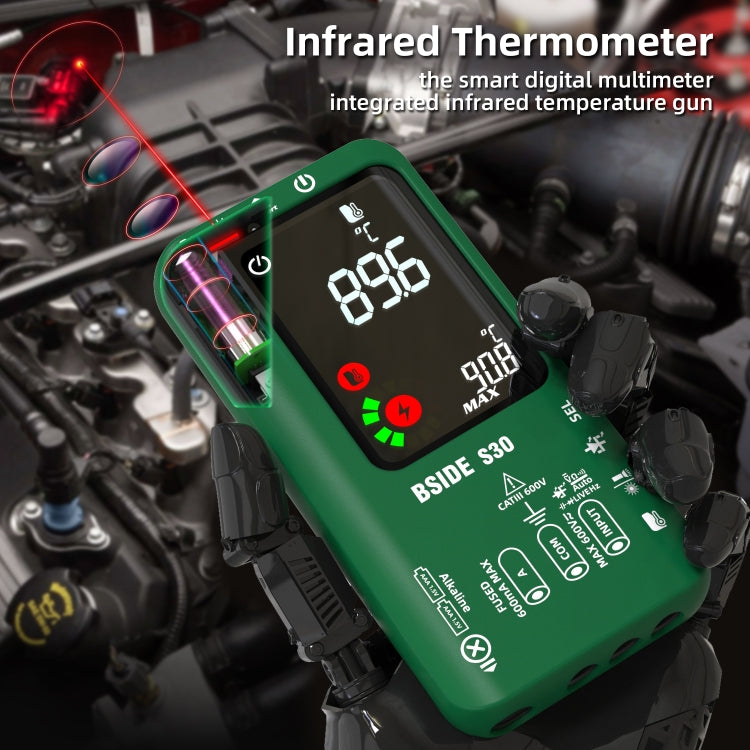 BSIDE S30 Smart Color Screen Infrared Temperature Measurement Multimeter(Red) - Digital Multimeter by BSIDE | Online Shopping South Africa | PMC Jewellery | Buy Now Pay Later Mobicred