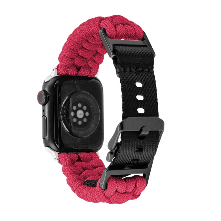 For Apple Watch 42mm Paracord Plain Braided Webbing Buckle Watch Band(Red) - free shipping - PMC TechLife - Order now!