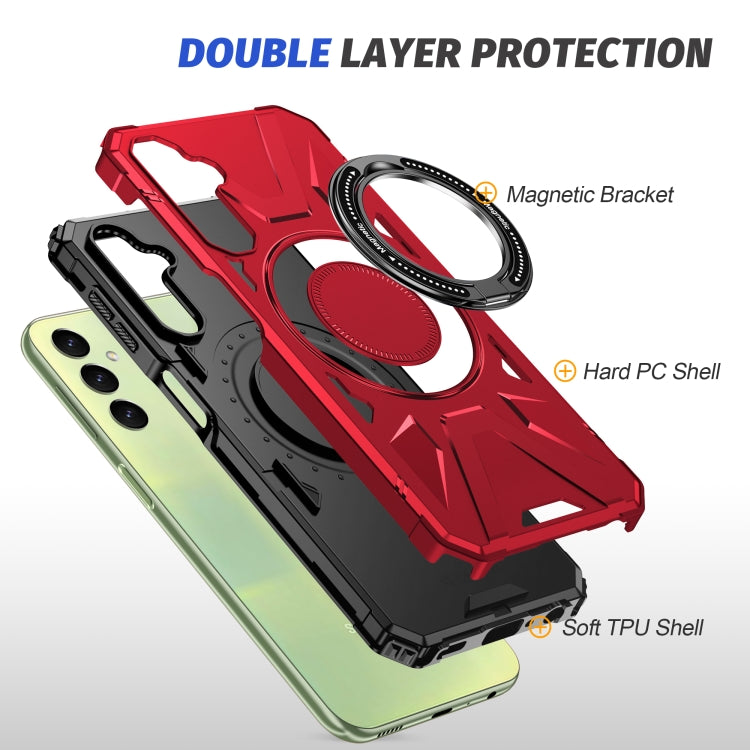 For Samsung Galaxy A14 4G/5G MagSafe Magnetic Shockproof Phone Case with Ring Holder(Red) - Galaxy Phone Cases by PMC TechLife | Online Shopping South Africa | PMC TechLife