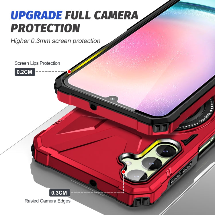 For Samsung Galaxy A14 4G/5G MagSafe Magnetic Shockproof Phone Case with Ring Holder(Red) - Galaxy Phone Cases by PMC TechLife | Online Shopping South Africa | PMC TechLife