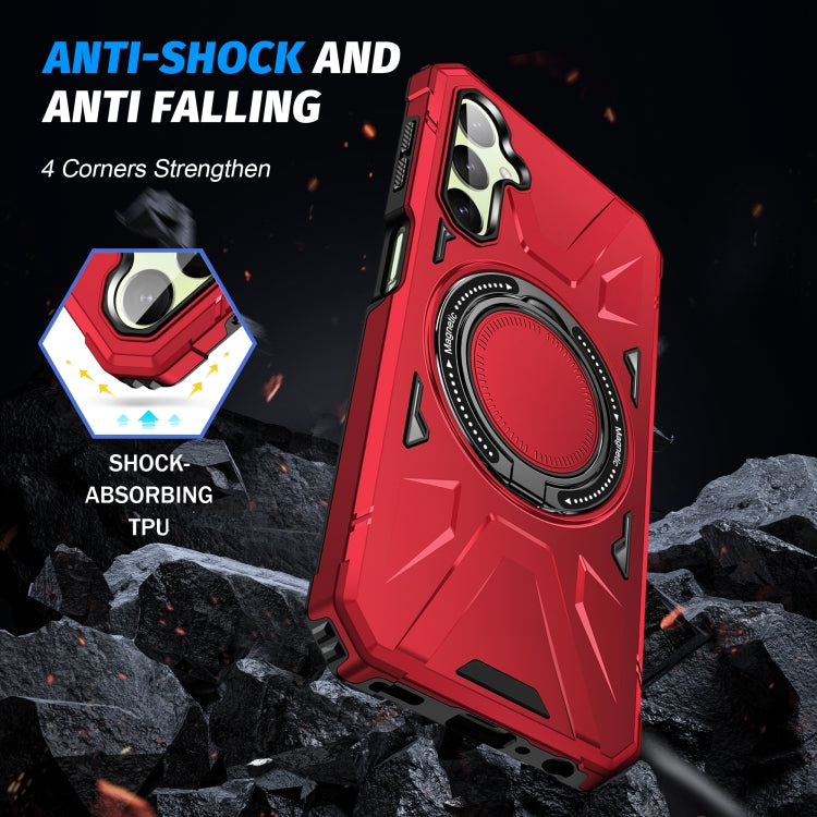 For Samsung Galaxy A54 5G MagSafe Magnetic Shockproof Phone Case with Ring Holder(Red) - Galaxy Phone Cases by PMC Jewellery | Online Shopping South Africa | PMC Jewellery