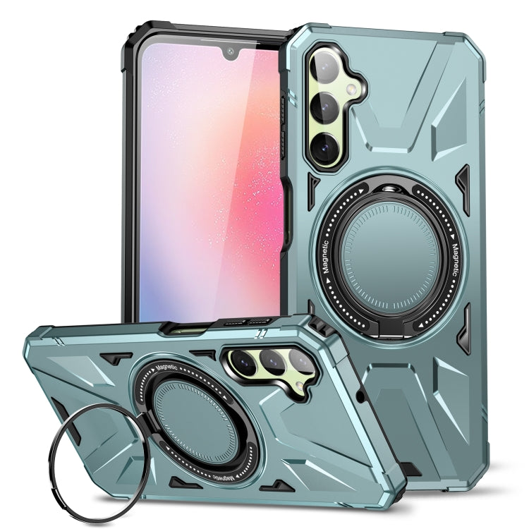 For Samsung Galaxy A54 5G MagSafe Magnetic Shockproof Phone Case with Ring Holder(Green) - Galaxy Phone Cases by PMC TechLife | Online Shopping South Africa | PMC TechLife